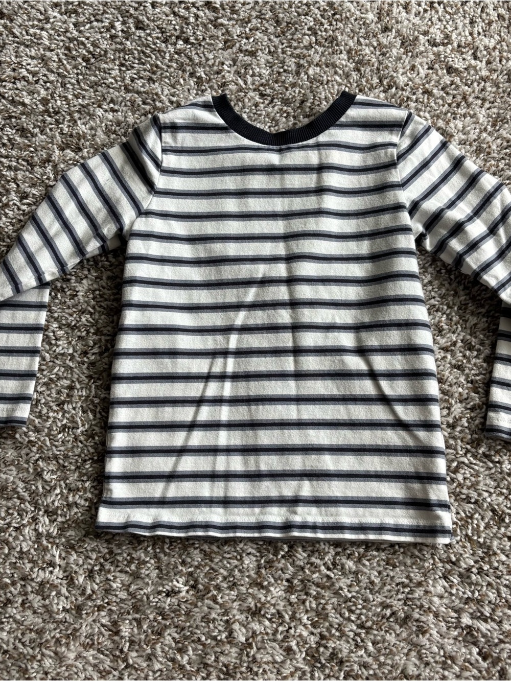 Tommy Bahama Kids Long-Sleeve Striped Tee in Cream and Black